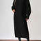 Women Autumn Winter Slouchy Solid Knit Turtleneck Long Sweater Dress Loose Knit Dress Ankle Length  5