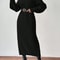 Women Autumn Winter Slouchy Solid Knit Turtleneck Long Sweater Dress Loose Knit Dress Ankle Length 4