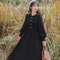 Autumn Ladies Long Styles Sweater Dress, Women NewCasual O Neck Long Dresses, Lantern Sleeve Knitted Two Piece Dress