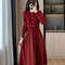 Autumn Ladies Long Styles Sweater Dress, Women NewCasual O Neck Long Dresses, Lantern Sleeve Knitted Two Piece Dress