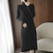 Winter Loose Woman Robe Long Vintage Dresses, Casual Aesthetic Maxi Sweater Dress for Women, Knitted Bodycon Korean