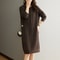 Vintage Retro Jersey Mujer Fall Winter Jumper Dress, Hooded Solid Straight Knitted, Loose Women Pullover Sweater Dress