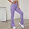 Black High Waist Bell-bottoms Pants Lady, Women Casual Knit Long Pants, Solid Pants Autumn Winter Office Trousers