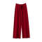 Cashmere Straight Pants Autumn Winter, Thin Version Office Women's Pants, Knitted Warm Lounge Trousers Curled Hem
