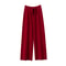 Cashmere Straight Pants Autumn Winter, Thin Version Office Women's Pants, Knitted Warm Lounge Trousers Curled Hem