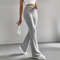 Fashion Elegant Versatile Slim Pants, Casual Knitted Elastic Waist Solid Color Sports Pants for Women Autumn Winter