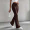 Fashion Elegant Versatile Slim Pants, Casual Knitted Elastic Waist Solid Color Sports Pants for Women Autumn Winter