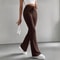Fashion Elegant Versatile Slim Pants, Casual Knitted Elastic Waist Solid Color Sports Pants for Women Autumn Winter