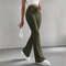 Fashion Elegant Versatile Slim Pants, Casual Knitted Elastic Waist Solid Color Sports Pants for Women Autumn Winter