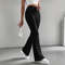 Fashion Elegant Versatile Slim Pants, Casual Knitted Elastic Waist Solid Color Sports Pants for Women Autumn Winter