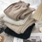 Women Knit Imitation Mink Wide Leg Pants, Autumn Winter Vintage Thick Loose Pants, High Waist Straight Casual Trousers