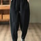 Women Plus Velvet Thick Warm Knitted Sweatpants, Winter All Match Sports Casual Pants, Loose Wide Leg Fashion Trousers
