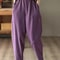 Women Plus Velvet Thick Warm Knitted Sweatpants, Winter All Match Sports Casual Pants, Loose Wide Leg Fashion Trousers