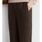 Winter Women Suede Wide Leg Trousers Minimalist False Placket Rear Rubber Band Waist Casual Pants S 2