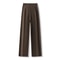 High Waist Women Suit Pants, Straight Office Trousers for Ladies, Casual Loose Fashion Button Coffee Black Pants