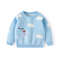 Autumn Winter Kids Sweaters Cartoon, Elephant Cloud Jacquard Pullover, Soft Toddlers Baby Tops Knitwears for Children