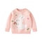 Cartoon Rabbit Cotton Knitted Soft Pullover, Autumn Baby Girls Sweaters, Toddler Girls Knitwear Stretch Embroidery Tops
