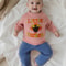 Baby Thanksgiving Sweater, Cozy Fall Long Sleeve Knit Top with Turkey Embroidery and Crewneck Design for Infants