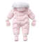 Velvet Warm Newborn Baby Overalls Baby Girl Winter Jumpsuit Plus Infant Girl Snowsuit Toddler Romper Outerwear Coat Cozy