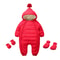 Plus Velvet Hooded Newborn Baby Jumpsuit Warm Snowsuit for Baby Boys, Toddler Snow Suit Baby Girl Cotton Overalls Romper