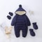 Plus Velvet Hooded Newborn Baby Jumpsuit Warm Snowsuit for Baby Boys, Toddler Snow Suit Baby Girl Cotton Overalls Romper