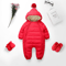 Plus Velvet Hooded Newborn Baby Jumpsuit Warm Snowsuit for Baby Boys, Toddler Snow Suit Baby Girl Cotton Overalls Romper