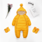 Plus Velvet Hooded Newborn Baby Jumpsuit Warm Snowsuit for Baby Boys, Toddler Snow Suit Baby Girl Cotton Overalls Romper