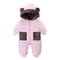 New Style Newborn Baby Boys Girls Fleece Lined Warm Jumpsuit, Hooded Bear Ear Winter Romper Snowsuit Infant Outerwear