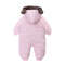 New Style Newborn Baby Boys Girls Fleece Lined Warm Jumpsuit, Hooded Bear Ear Winter Romper Snowsuit Infant Outerwear