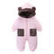 New Style Newborn Baby Boys Girls Fleece Lined Warm Jumpsuit, Hooded Bear Ear Winter Romper Snowsuit Infant Outerwear