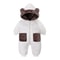 New Style Newborn Baby Boys Girls Fleece Lined Warm Jumpsuit, Hooded Bear Ear Winter Romper Snowsuit Infant Outerwear