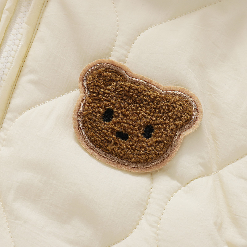 Warm Fur Lining Winter Baby Outwear Clothing Toddler Girl Boy Rompers Cartoon Bear Infant Jumpsuit Waterproof Snowsuit