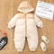 Infant Babys Girls Ski Suits Winter Spliced Thicken Warm Newborn Jumpsuits Plush Hooded Parkas Kids Girls Snowsuits