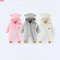 Infant Baby Girls Boy Winter Fleece Thickened Onesie 0-12M Newborn Baby Romper Bear Ear Hooded Jumpsuit with Pocket