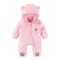 Infant Baby Girls Boy Winter Fleece Thickened Onesie 0-12M Newborn Baby Romper Bear Ear Hooded Jumpsuit with Pocket