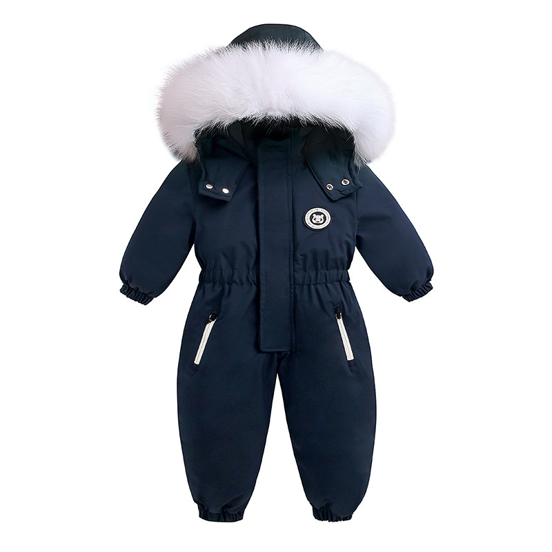 Warm Plus Velvet Winter Ski Suit Baby Jumpsuit Boy Overalls Kids Toddler Girl Clothes Children Clot 0
