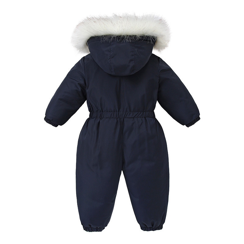 Warm Plus Velvet Winter Ski Suit Baby Jumpsuit Boy Overalls Kids Toddler Girl Clothes Children Clot 3
