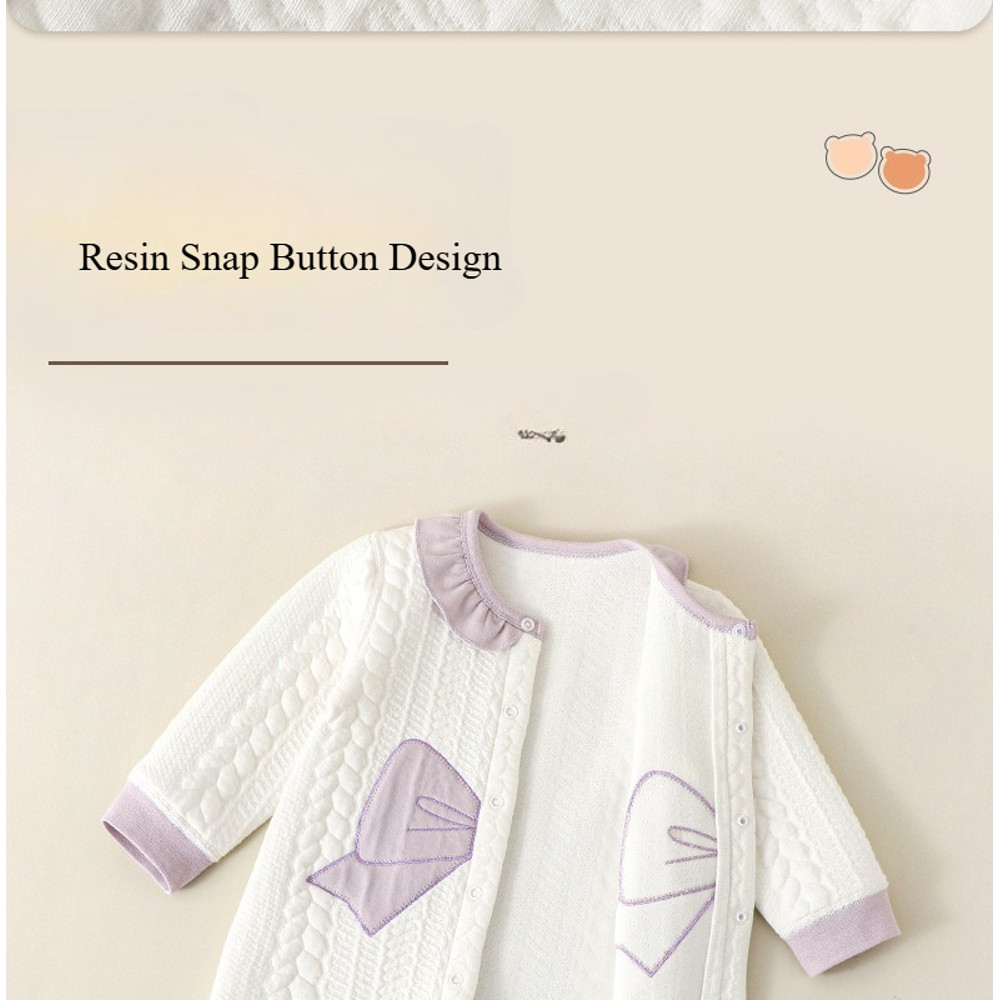 Cute Fall And Winter Baby Pure Cotton Onesie Newborn Boys Girls Warm Jumpsuit Clip Cotton Models Soft Infant Clothing