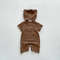 New In Summer Baby Girls Boys Short Sleeve Waffle Bear Patch Infant Newborn Jumpsuits Cotton Romper Gift Hat Ear