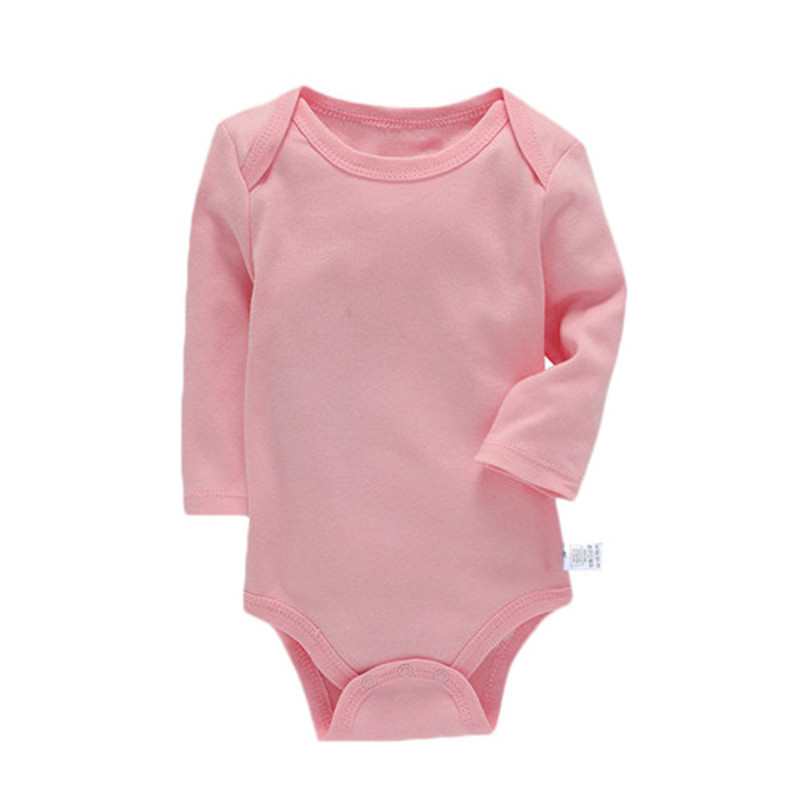 Solid Cotton Bodysuit For Newborns Four Season Long Sleeve Infant Baby Girls Boys Jumpsuit Romper Soft Breathable Fit