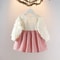 Toddler Baby Girls Cotton Princess Dress 0-3Y with Ruffle Long Sleeve Big Bowknot One Piece Cute Party Dress for Baby