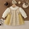 New Baby Girl Bow Decoration Princess Dress Korean Style Autumn Long Sleeved Clothes, Tulle Dress with Children Dress