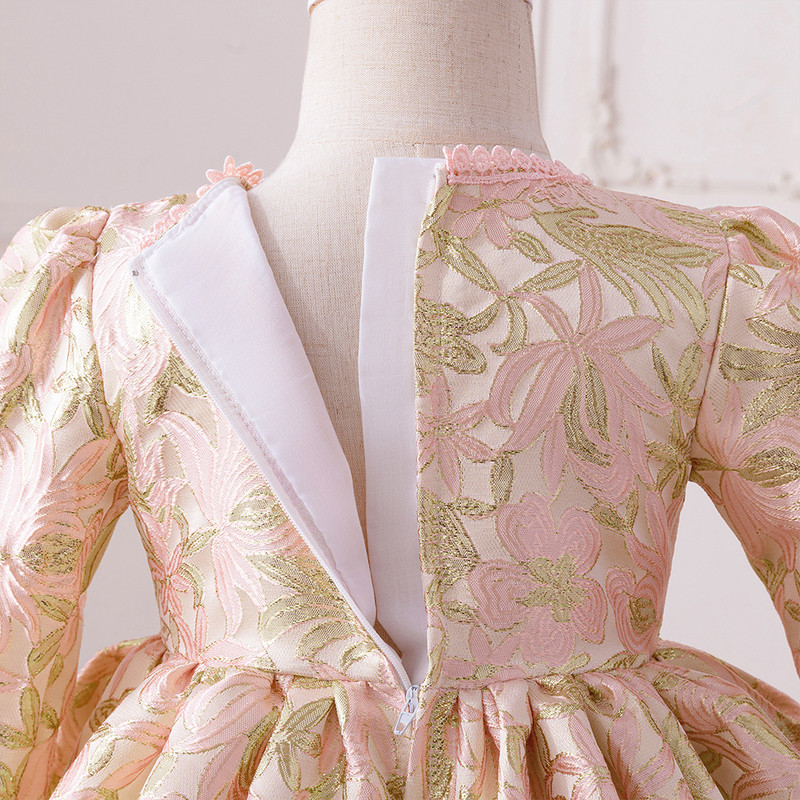 Pink Floral Lolita Party Dress for Toddler Girls, Fancy Birthday Gown Kids, Baby Carnival Pageant Costume Fashion Dress