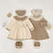 Knitted long sleeved dress for baby girls 0-3 years old new autumn baby clothing lace princess party dress