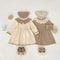 Knitted long sleeved dress for baby girls 0-3 years old new autumn baby clothing lace princess party dress