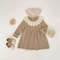 Knitted long sleeved dress for baby girls 0-3 years old new autumn baby clothing lace princess party dress