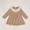 Knitted long sleeved dress for baby girls 0-3 years old new autumn baby clothing lace princess party dress