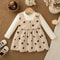 Autumn New Baby Girl Dress Cute Polka Dot Well Long Sleeve, Imitation 2 Pieces Dress Girls Daily Casual Wear