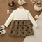 Autumn New Baby Girl Dress Cute Polka Dot Well Long Sleeve, Imitation 2 Pieces Dress Girls Daily Casual Wear
