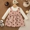 Autumn New Baby Girl Dress Cute Polka Dot Well Long Sleeve, Imitation 2 Pieces Dress Girls Daily Casual Wear